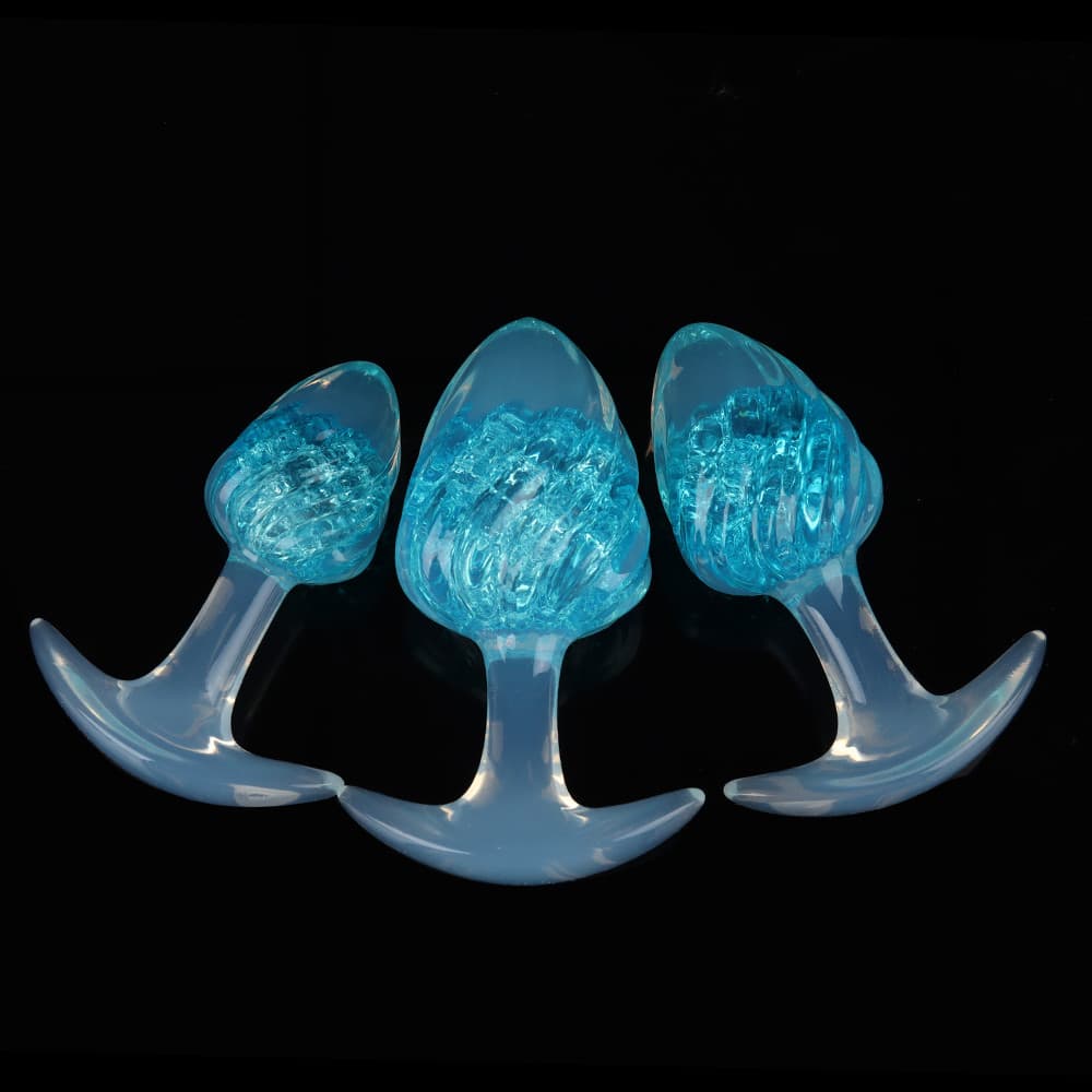 アイスクリーム形状のクリスタル製アナルプラグ9色展開、3サイズ展開