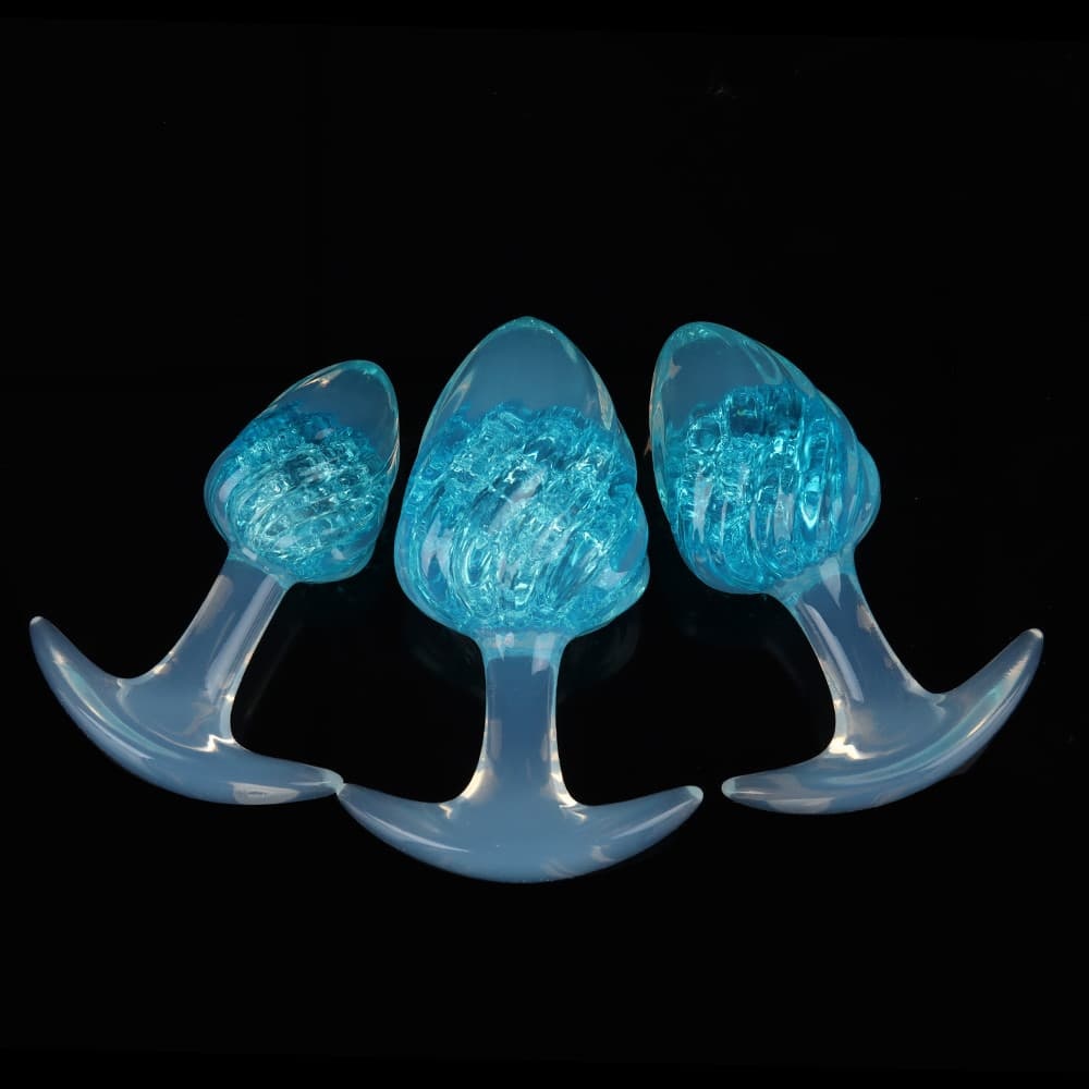 アイスクリーム形状のクリスタル製アナルプラグ9色展開、3サイズ展開