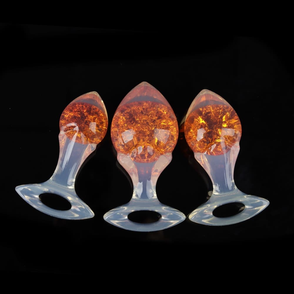 矢印型クリスタルアナルプラグ 9色、3サイズ