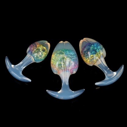 もやし型クリスタルアナルプラグ 9色、3サイズ