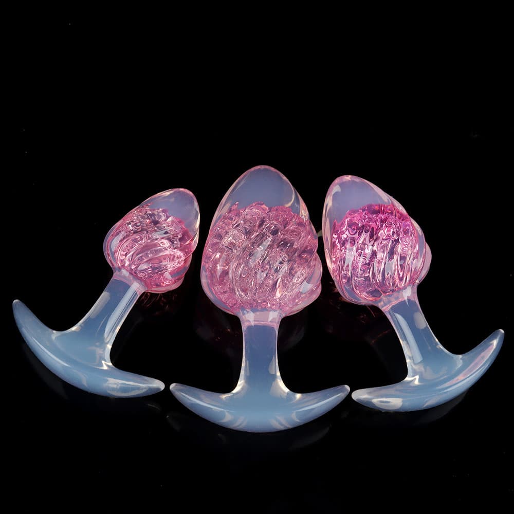 アイスクリーム形状のクリスタル製アナルプラグ9色展開、3サイズ展開