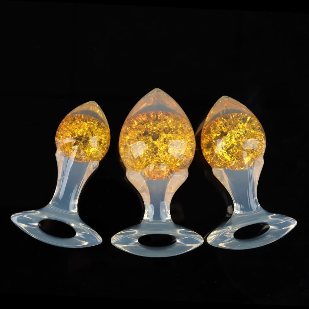 矢印型クリスタルアナルプラグ 9色、3サイズ