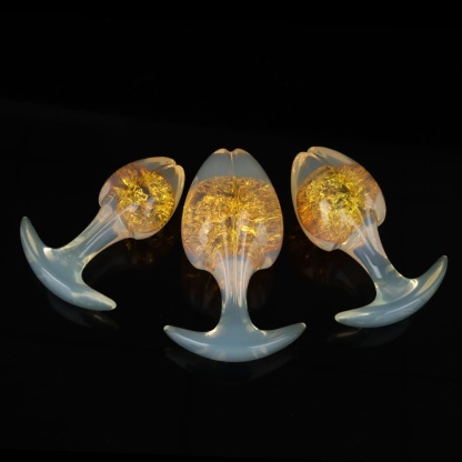 もやし型クリスタルアナルプラグ 9色、3サイズ