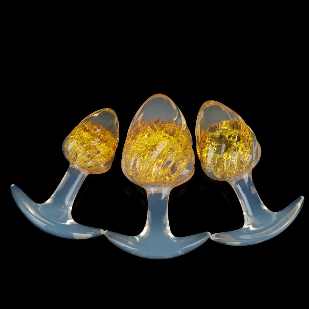 アイスクリーム形状のクリスタル製アナルプラグ9色展開、3サイズ展開