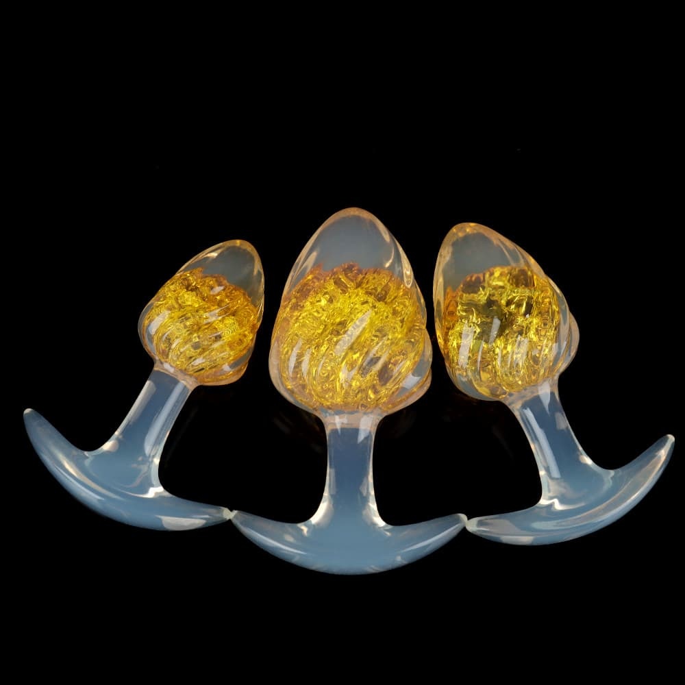 アイスクリーム形状のクリスタル製アナルプラグ9色展開、3サイズ展開