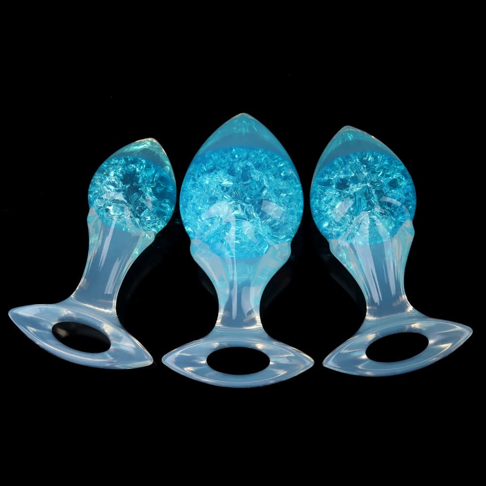 矢印型クリスタルアナルプラグ 9色、3サイズ