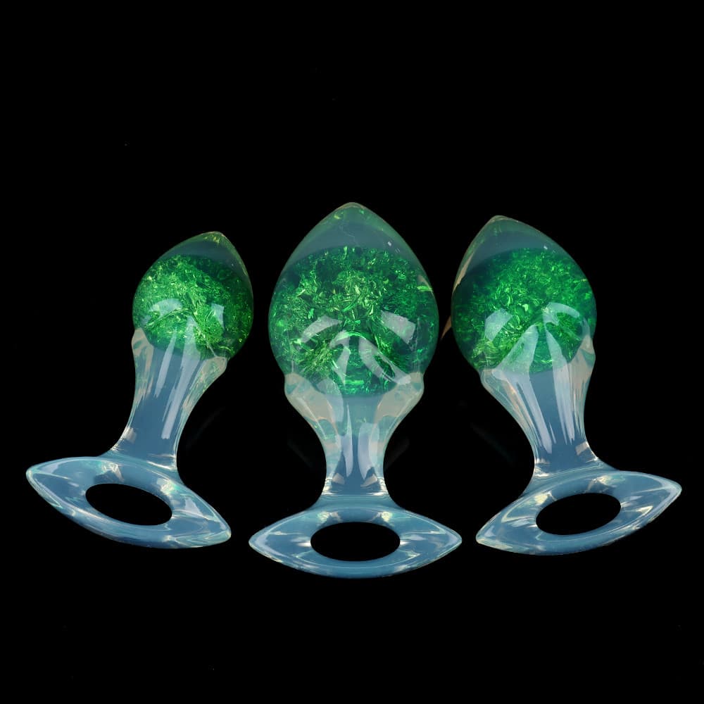 矢印型クリスタルアナルプラグ 9色、3サイズ