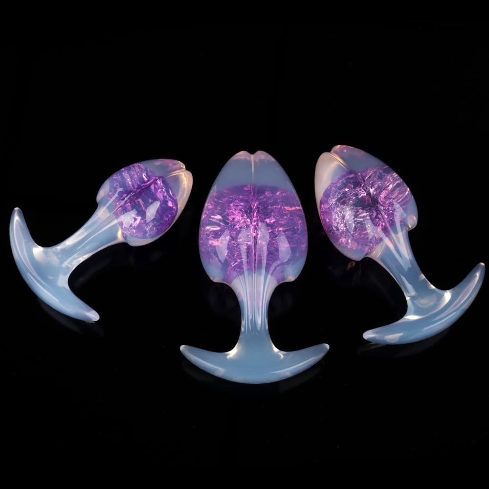 もやし型クリスタルアナルプラグ 9色、3サイズ