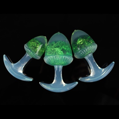 栗の形をしたクリスタルアナルプラグ 9色、3サイズ