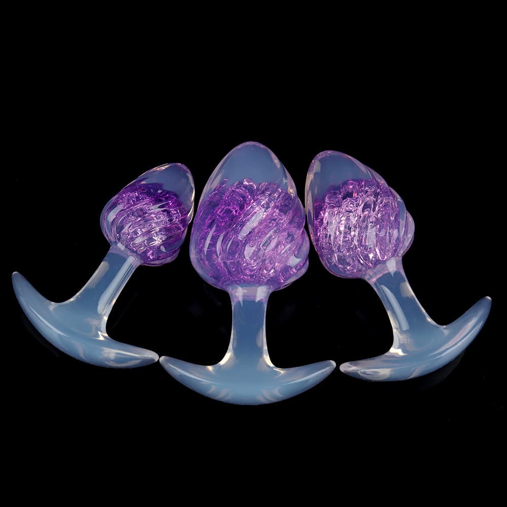 アイスクリーム形状のクリスタル製アナルプラグ9色展開、3サイズ展開