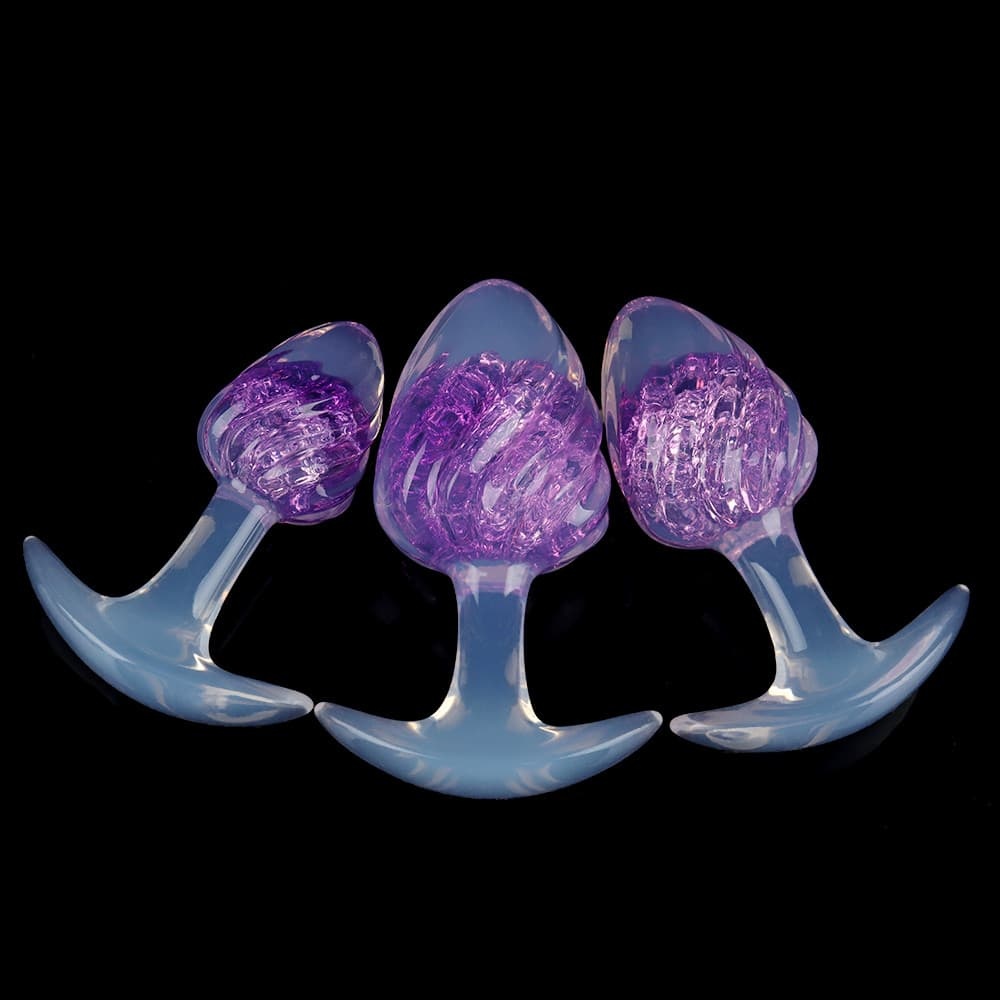 アイスクリーム形状のクリスタル製アナルプラグ9色展開、3サイズ展開