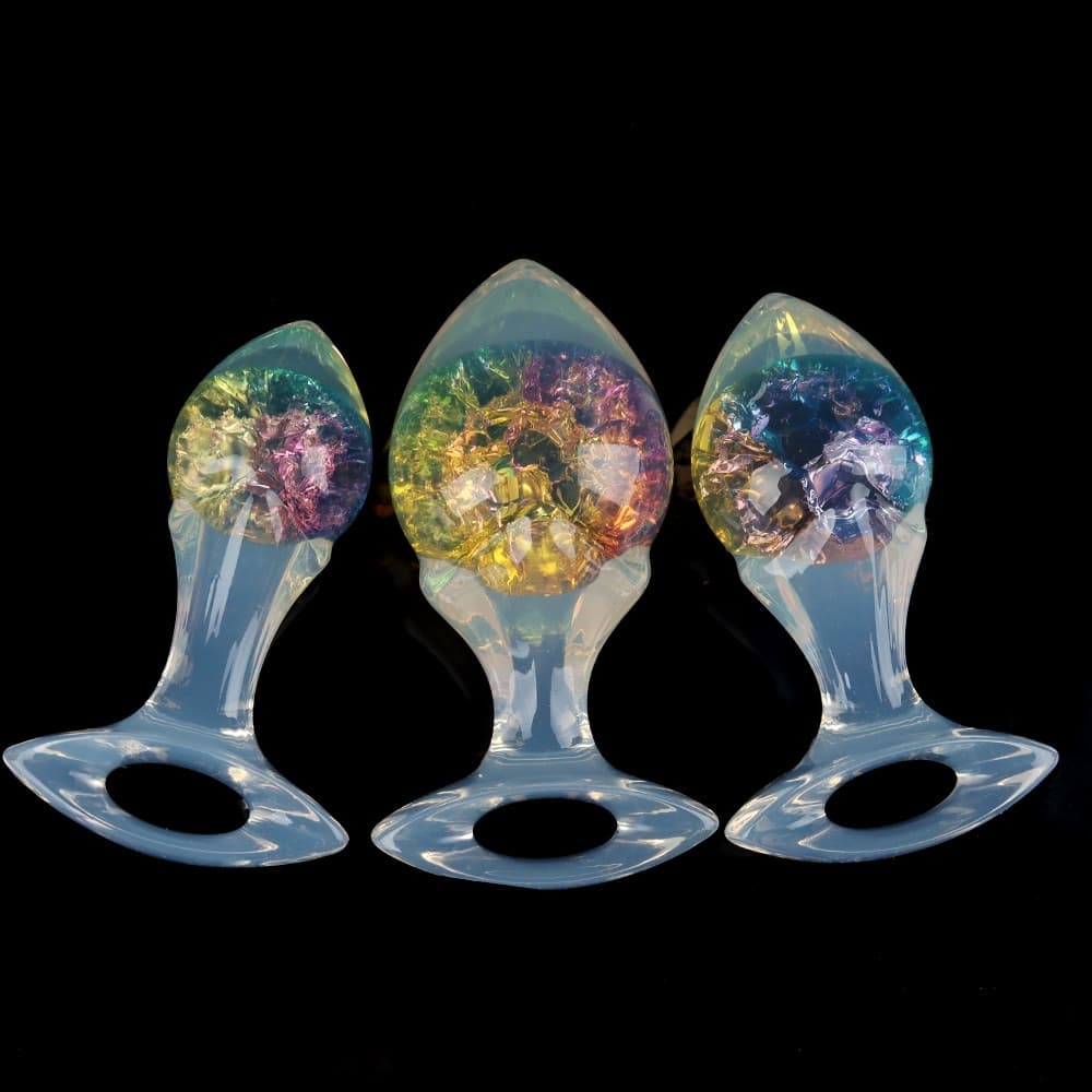 矢印型クリスタルアナルプラグ 9色、3サイズ