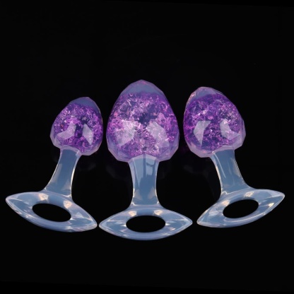 ダイヤモンド型クリスタルアナルプラグ 9色、3サイズ