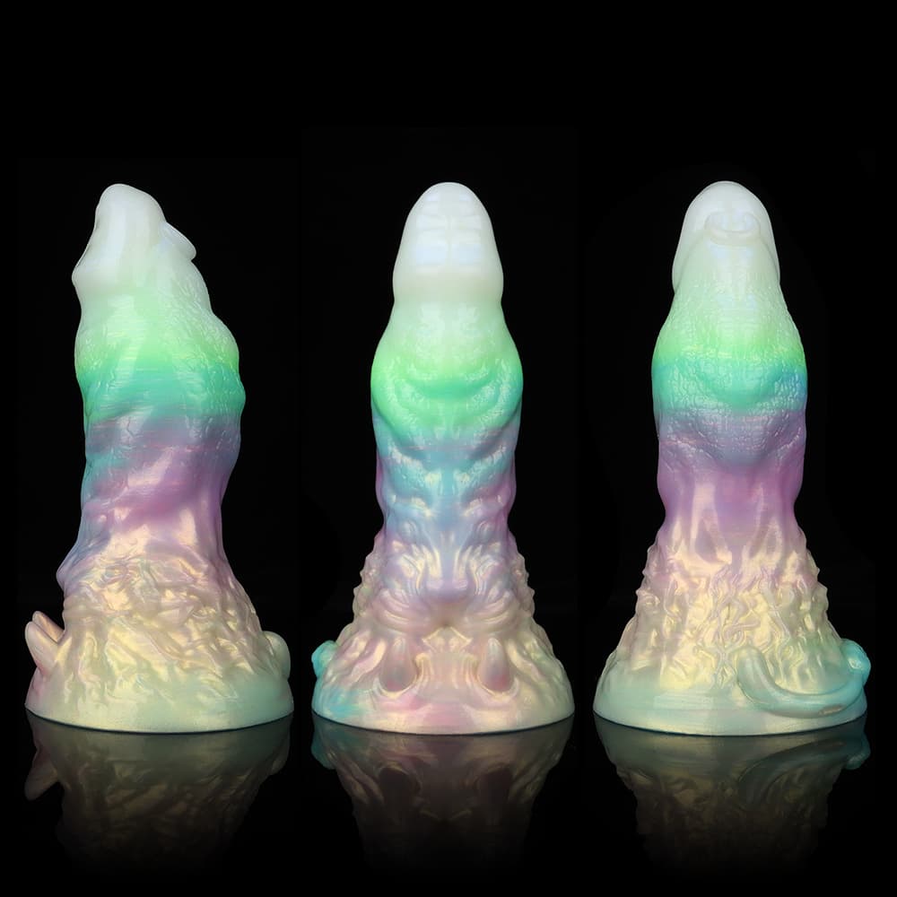 光り輝く多彩な夜光を持つ獅子座デザインの電動振動ディルド