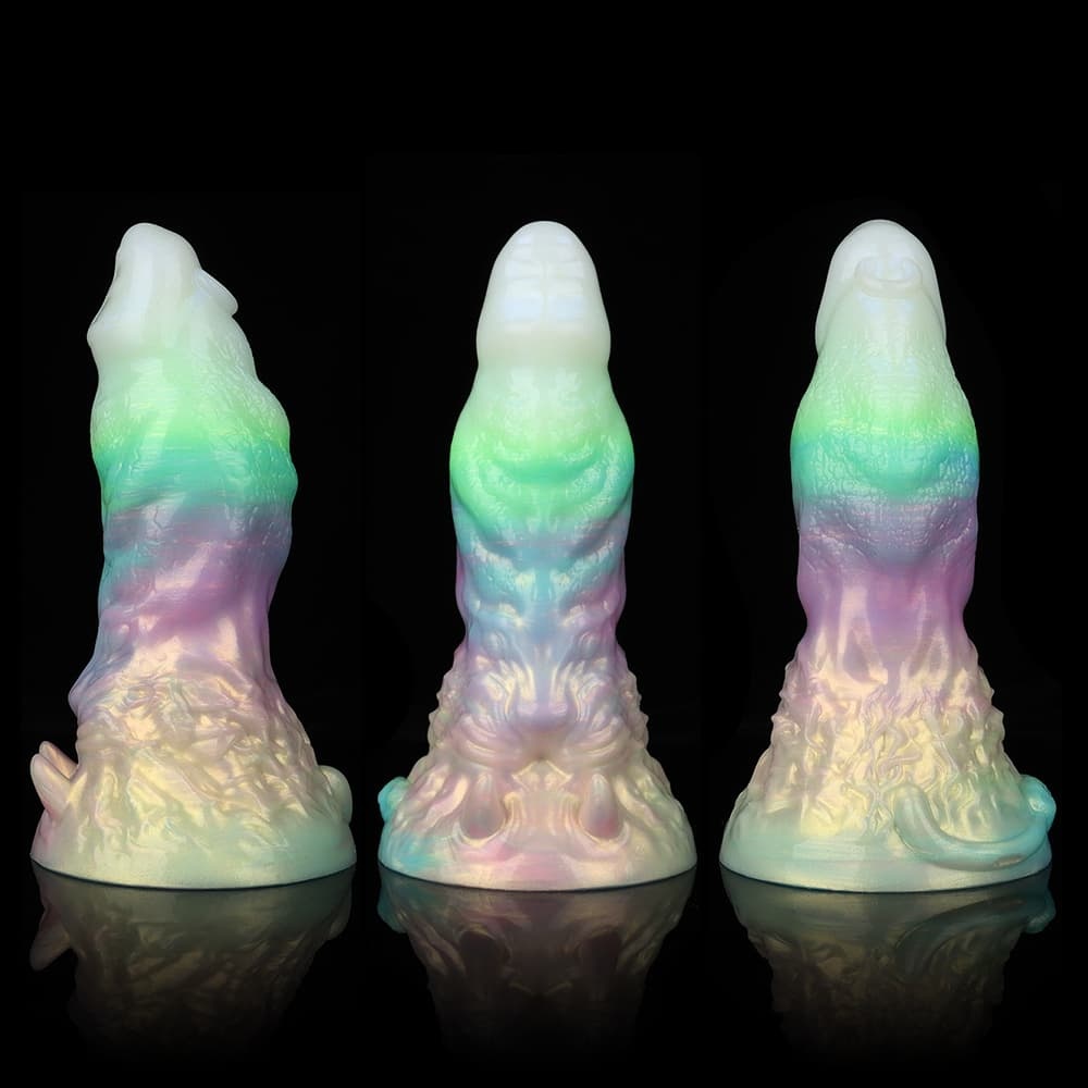 光り輝く多彩な夜光を持つ獅子座デザインの電動振動ディルド