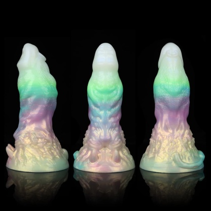 光り輝く多彩な夜光を持つ獅子座デザインの電動振動ディルド