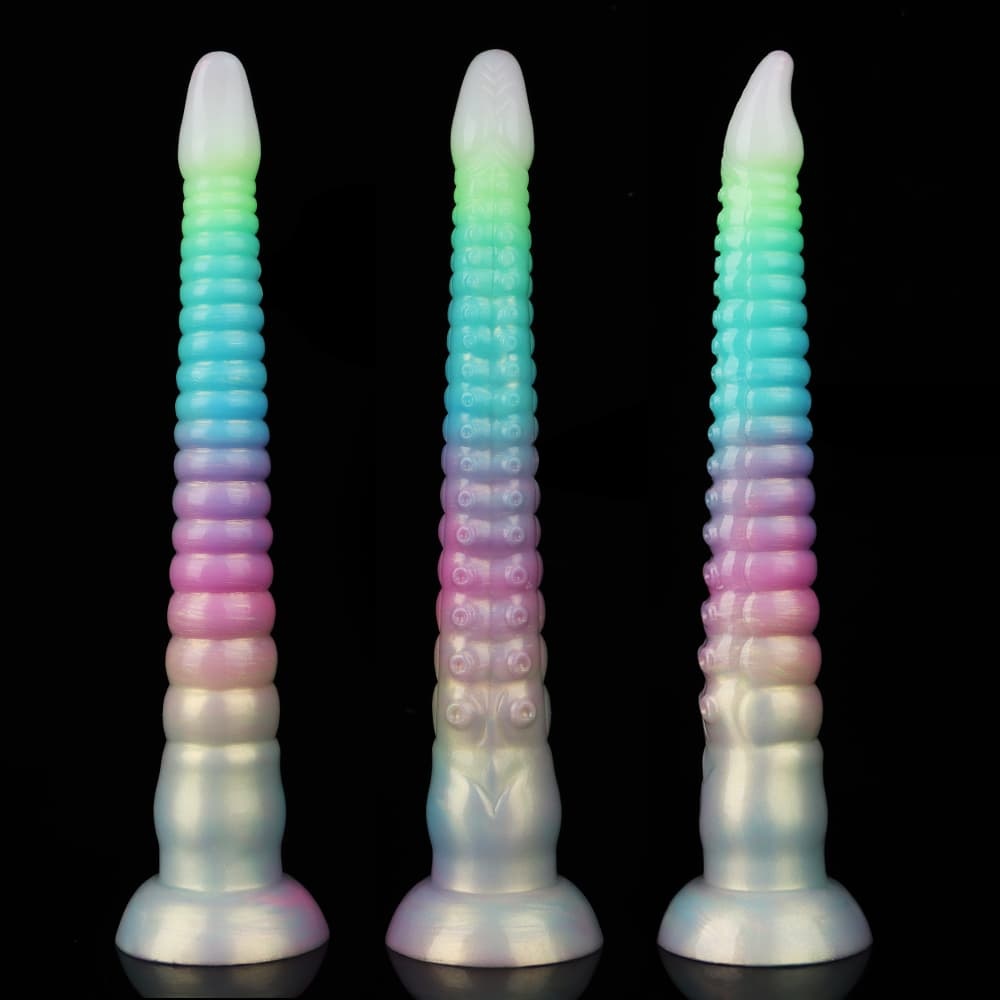 夜光カラフルグラデ、蛸（章鱼）触手風夜光電動ディルド