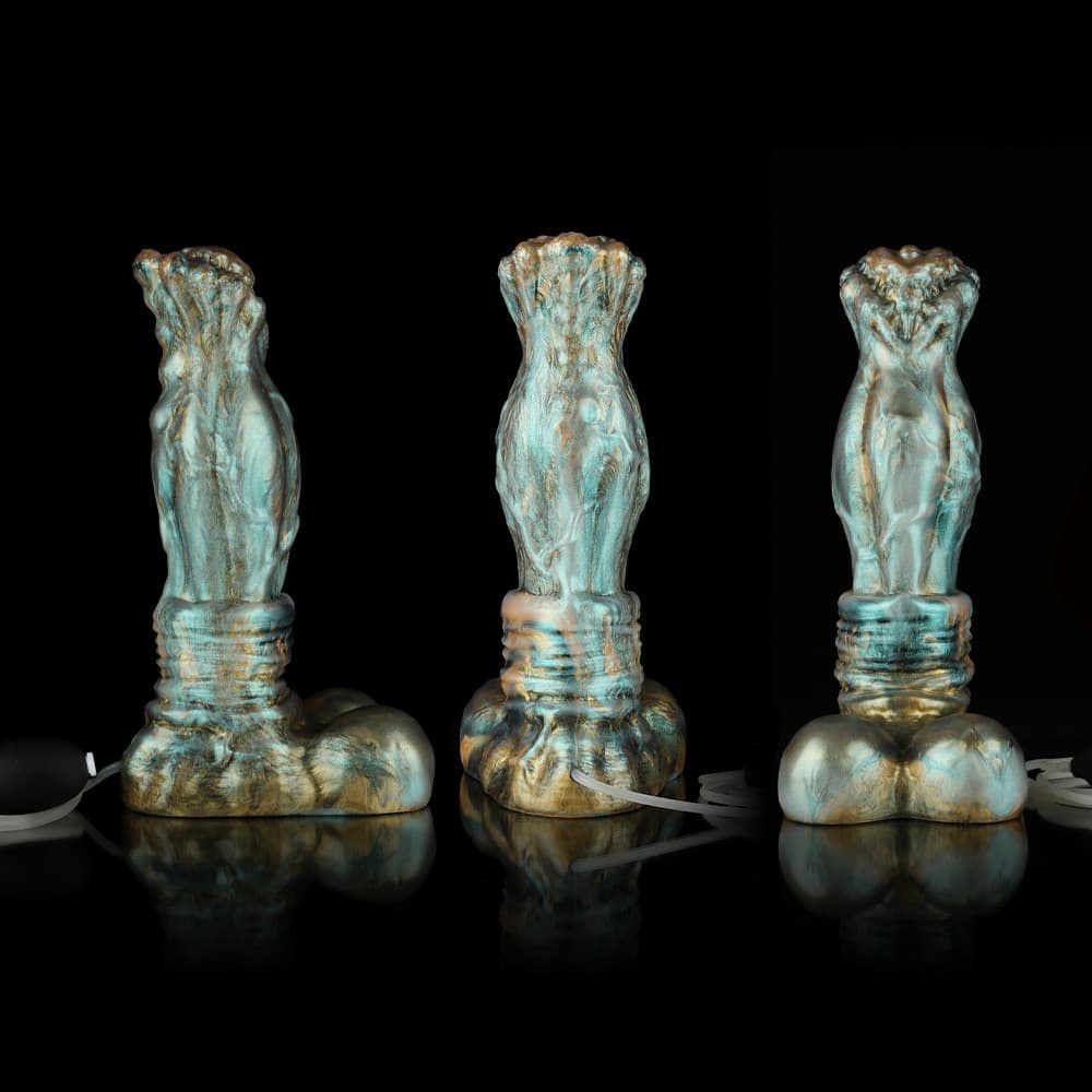 青と金のグラデ「青鸾」風射精ディルド