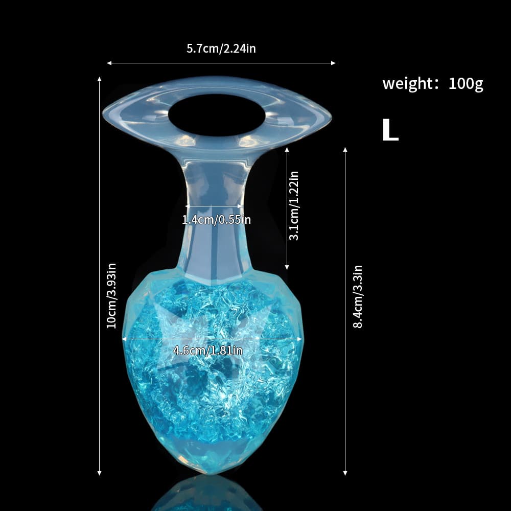 ダイヤモンド型クリスタルアナルプラグ 9色、3サイズ