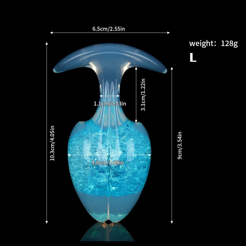 もやし型クリスタルアナルプラグ 9色、3サイズ