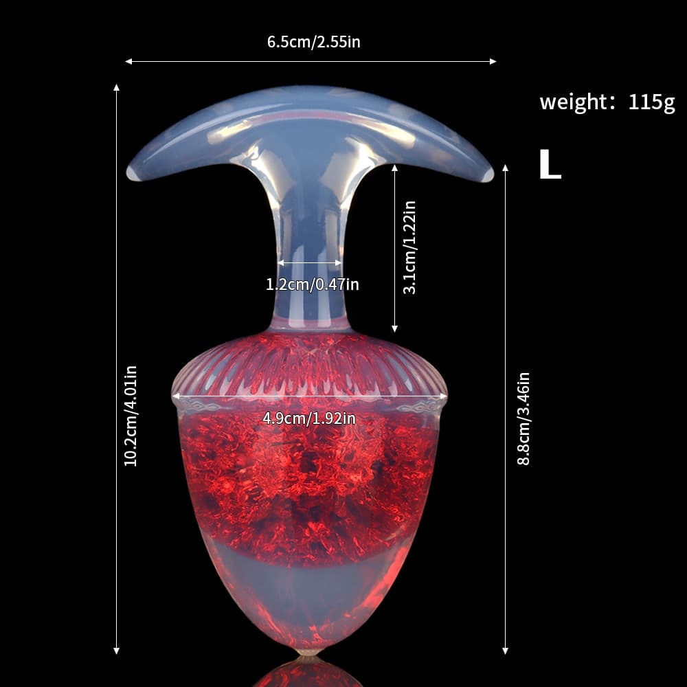 栗の形をしたクリスタルアナルプラグ 9色、3サイズ