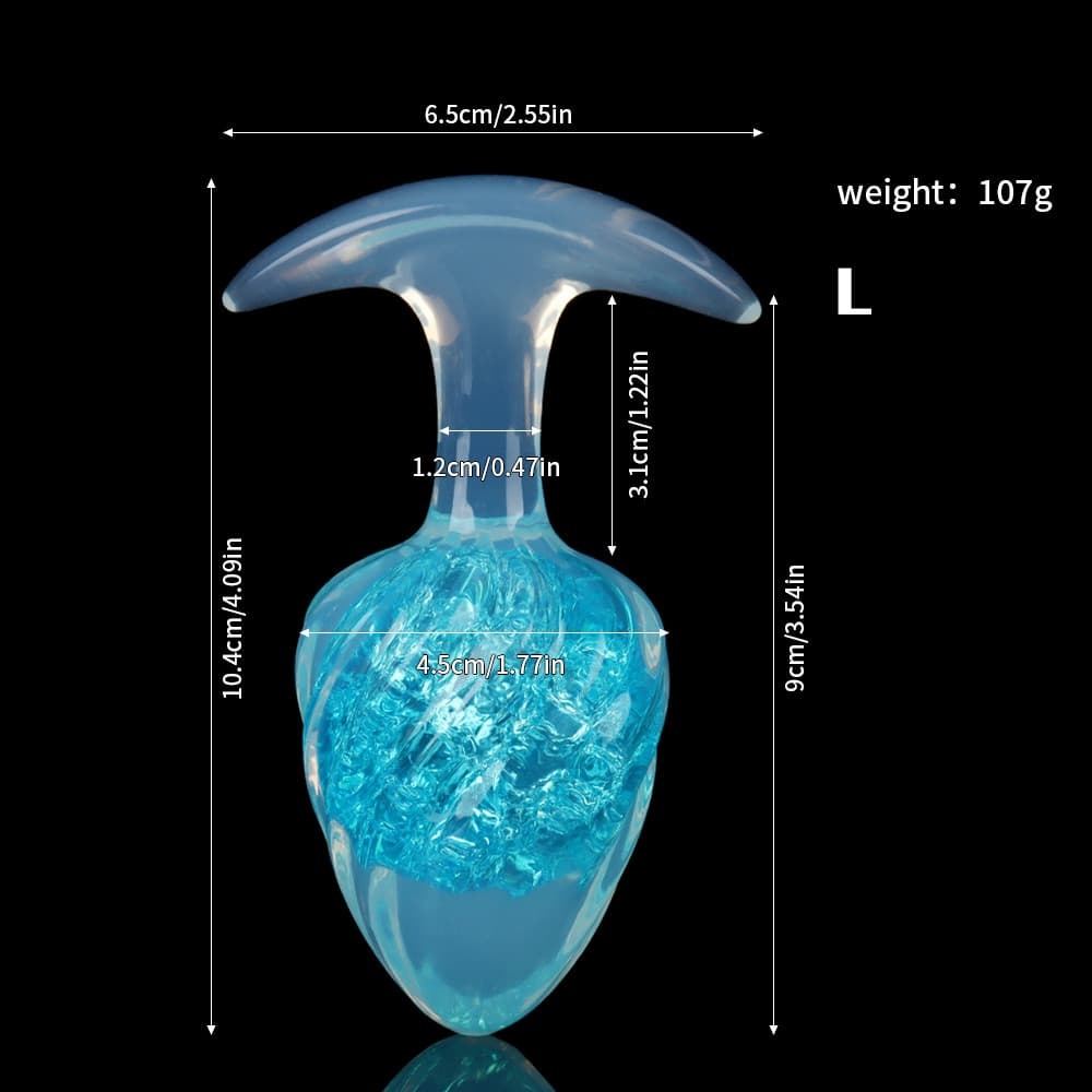 アイスクリーム形状のクリスタル製アナルプラグ9色展開、3サイズ展開