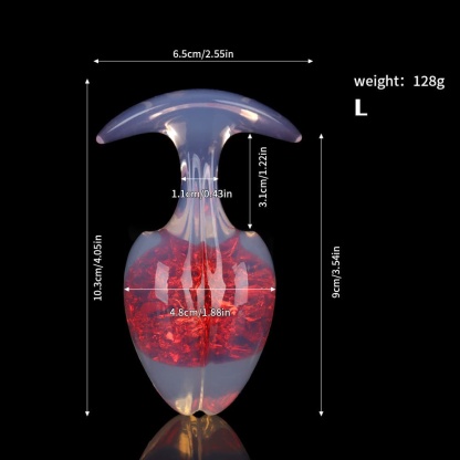 もやし型クリスタルアナルプラグ 9色、3サイズ