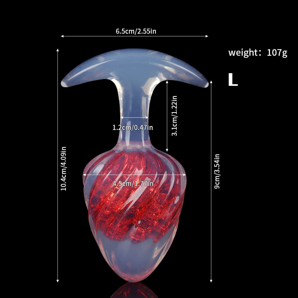 アイスクリーム形状のクリスタル製アナルプラグ9色展開、3サイズ展開
