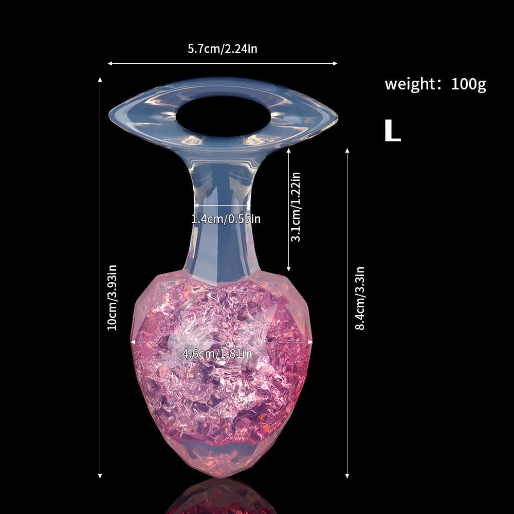 ダイヤモンド型クリスタルアナルプラグ 9色、3サイズ