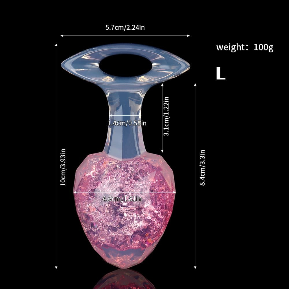ダイヤモンド型クリスタルアナルプラグ 9色、3サイズ
