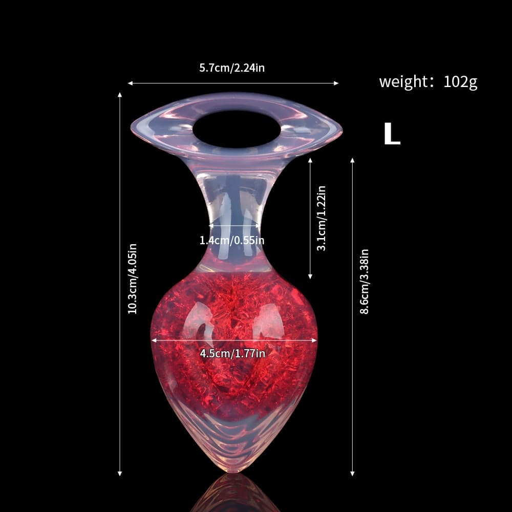爱心クリスタルアナルプラグ 9色展開、3サイズ展開