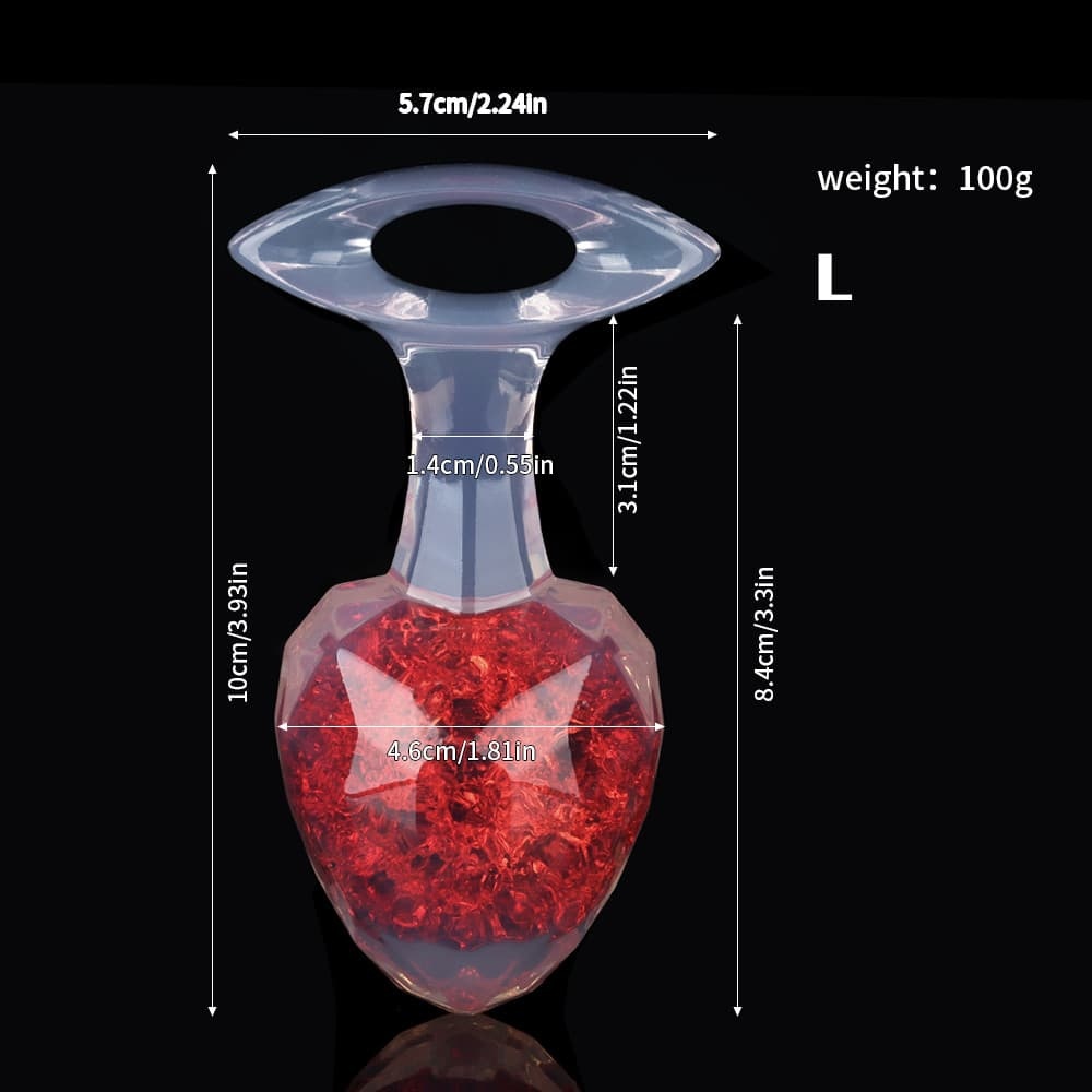 ダイヤモンド型クリスタルアナルプラグ 9色、3サイズ