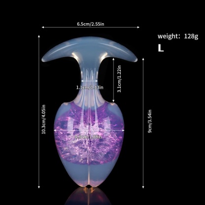 もやし型クリスタルアナルプラグ 9色、3サイズ
