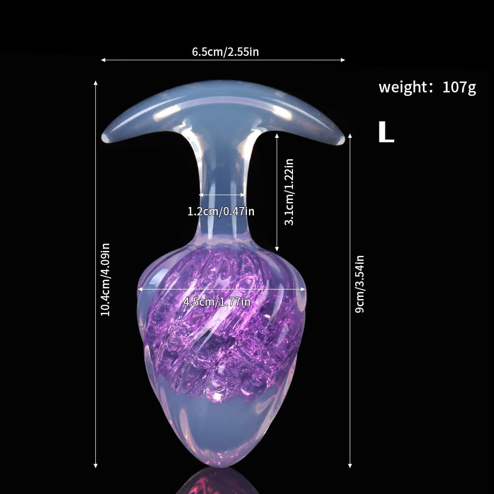 アイスクリーム形状のクリスタル製アナルプラグ9色展開、3サイズ展開