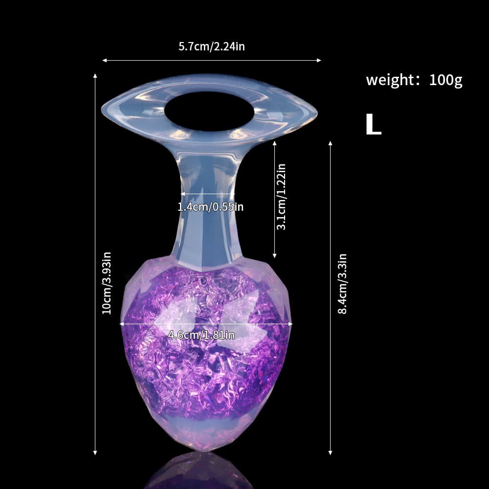 ダイヤモンド型クリスタルアナルプラグ 9色、3サイズ