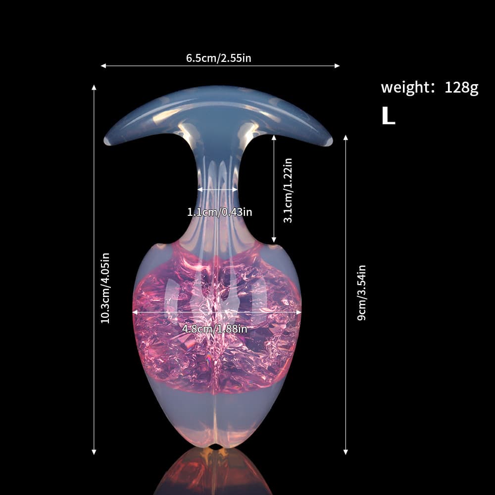 もやし型クリスタルアナルプラグ 9色、3サイズ