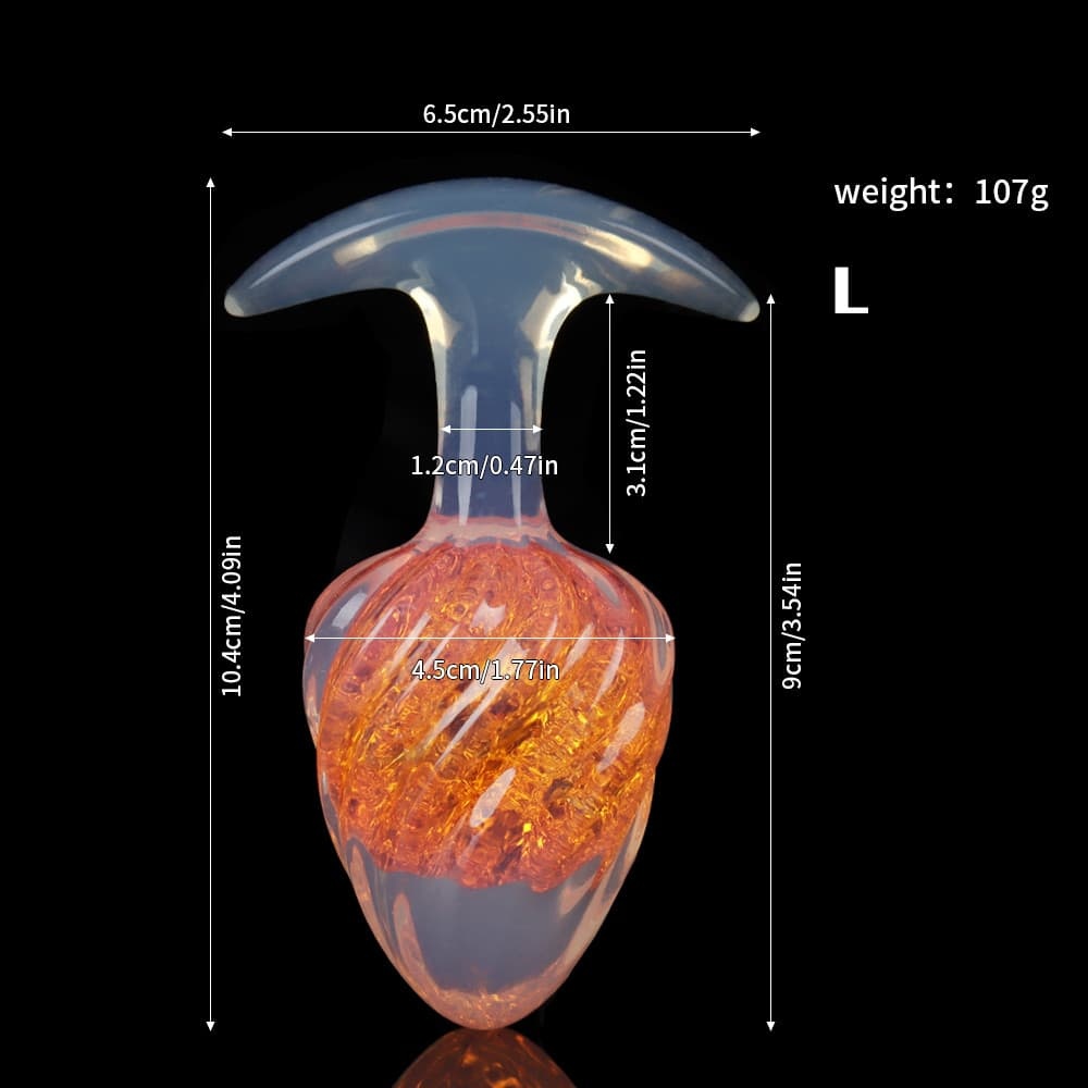 アイスクリーム形状のクリスタル製アナルプラグ9色展開、3サイズ展開