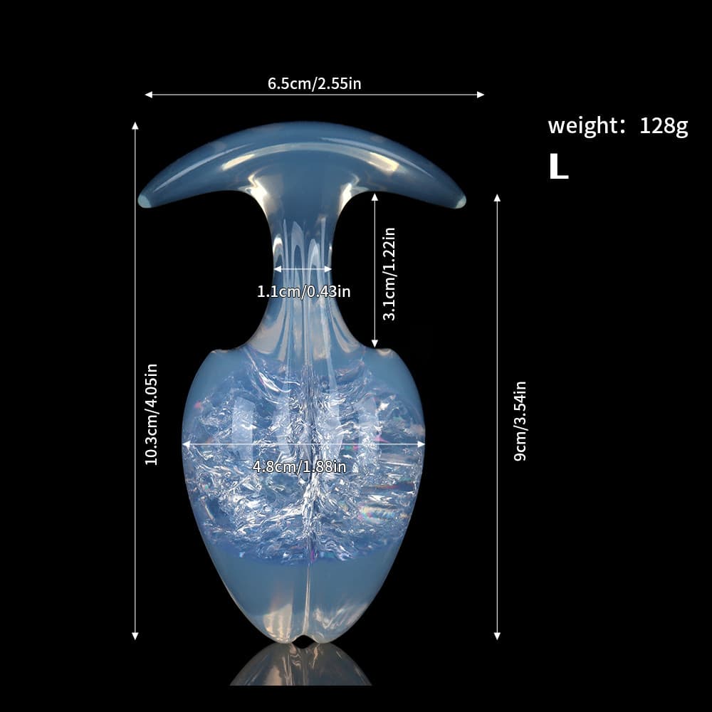 もやし型クリスタルアナルプラグ 9色、3サイズ