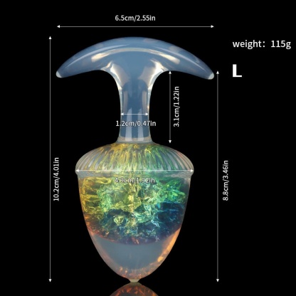 栗の形をしたクリスタルアナルプラグ 9色、3サイズ