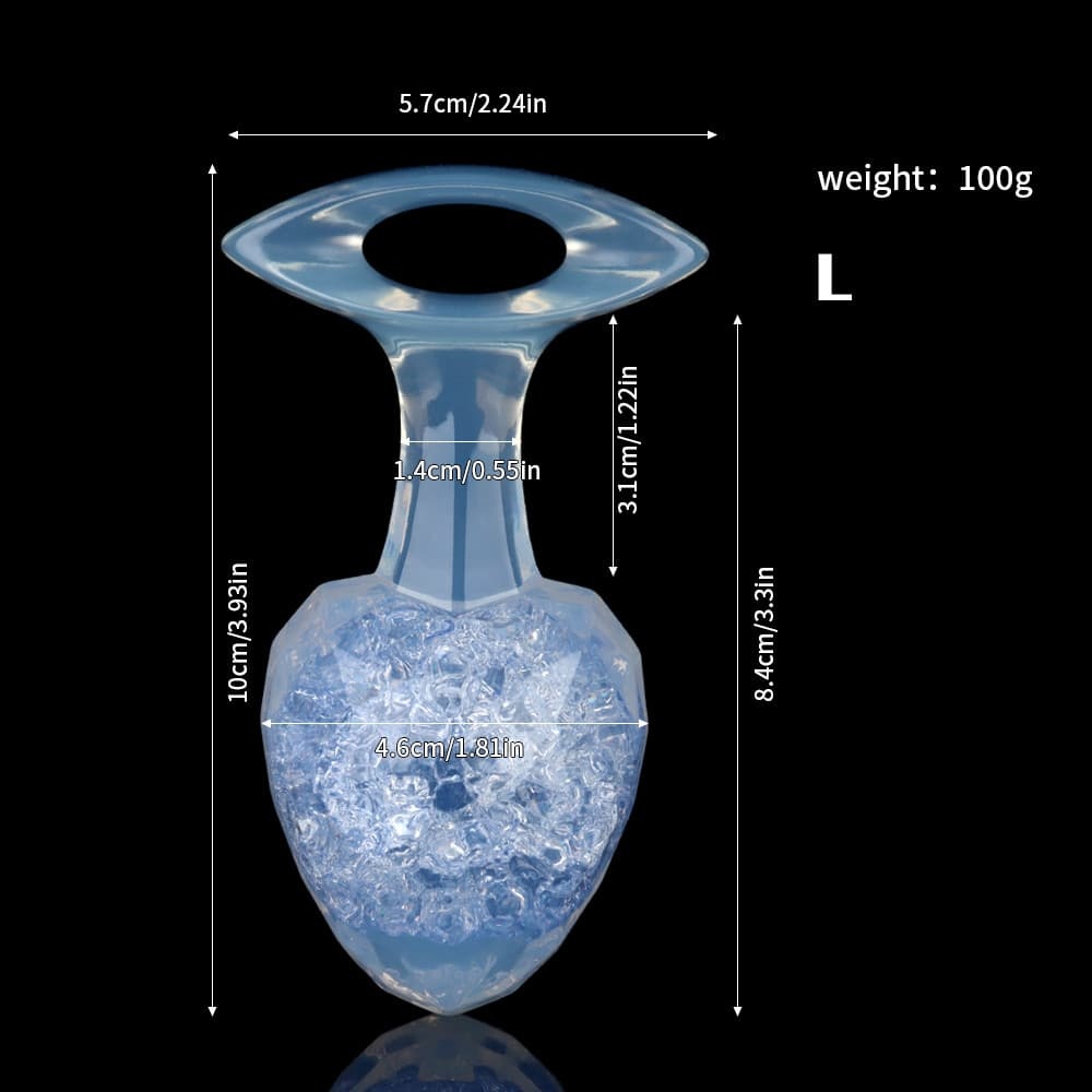 ダイヤモンド型クリスタルアナルプラグ 9色、3サイズ