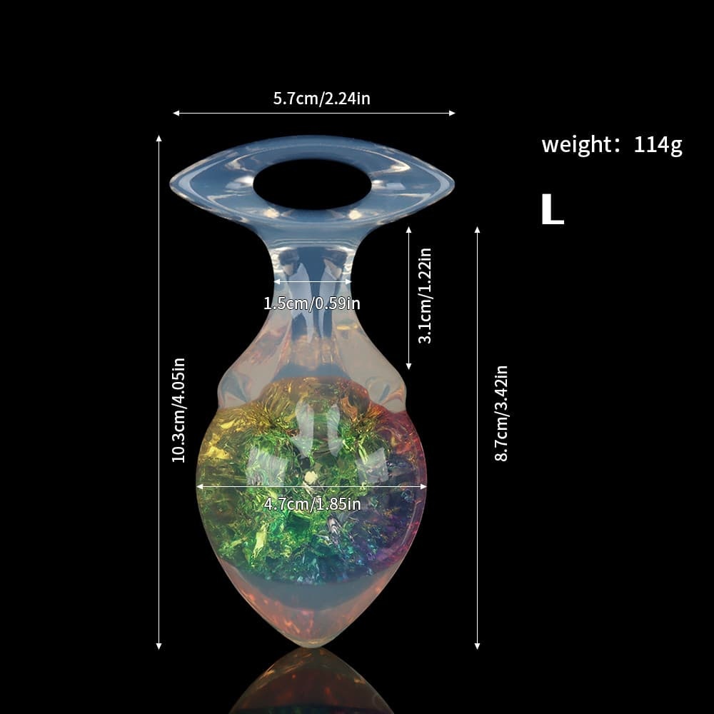 矢印型クリスタルアナルプラグ 9色、3サイズ