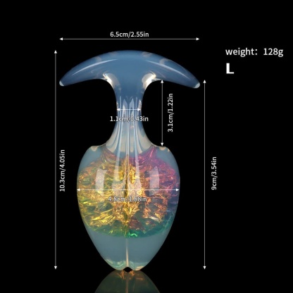 もやし型クリスタルアナルプラグ 9色、3サイズ