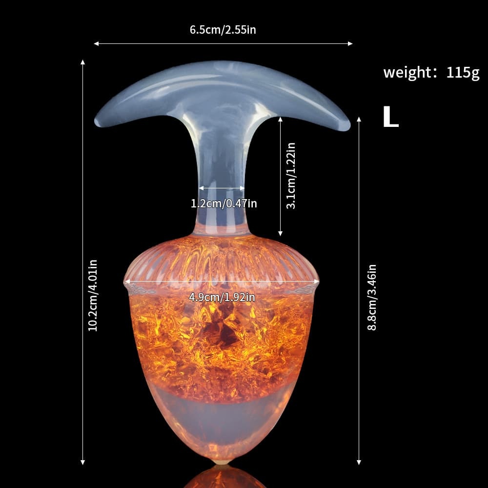 栗の形をしたクリスタルアナルプラグ 9色、3サイズ