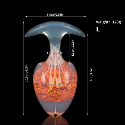 もやし型クリスタルアナルプラグ 9色、3サイズ