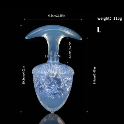 栗の形をしたクリスタルアナルプラグ 9色、3サイズ