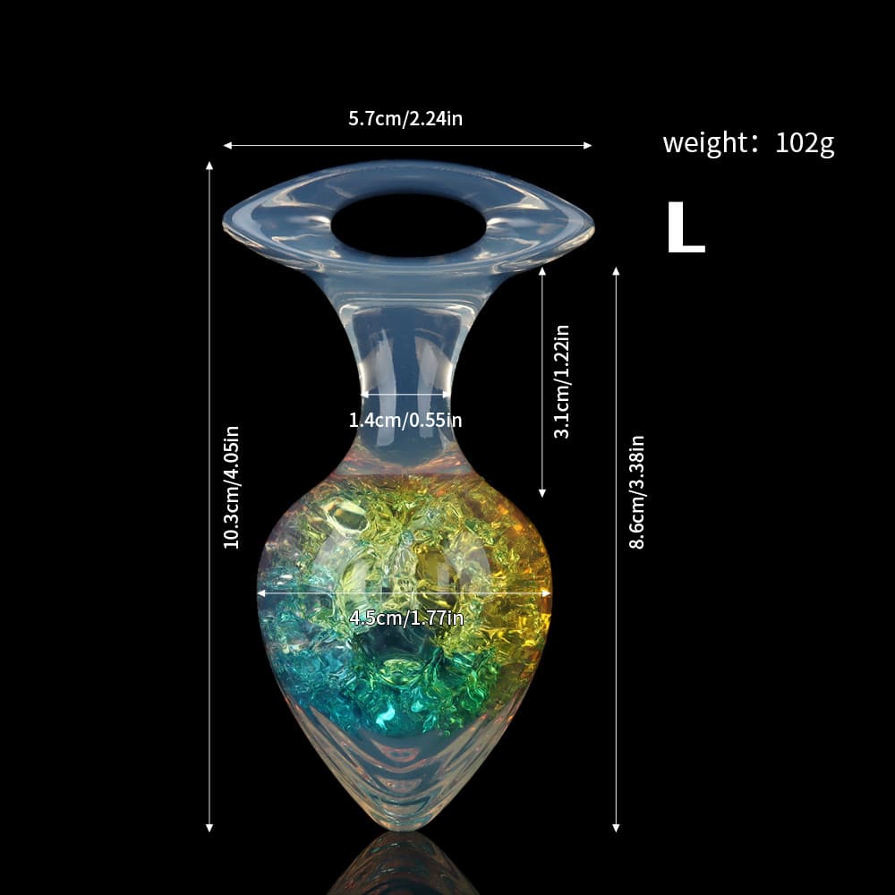 爱心クリスタルアナルプラグ 9色展開、3サイズ展開