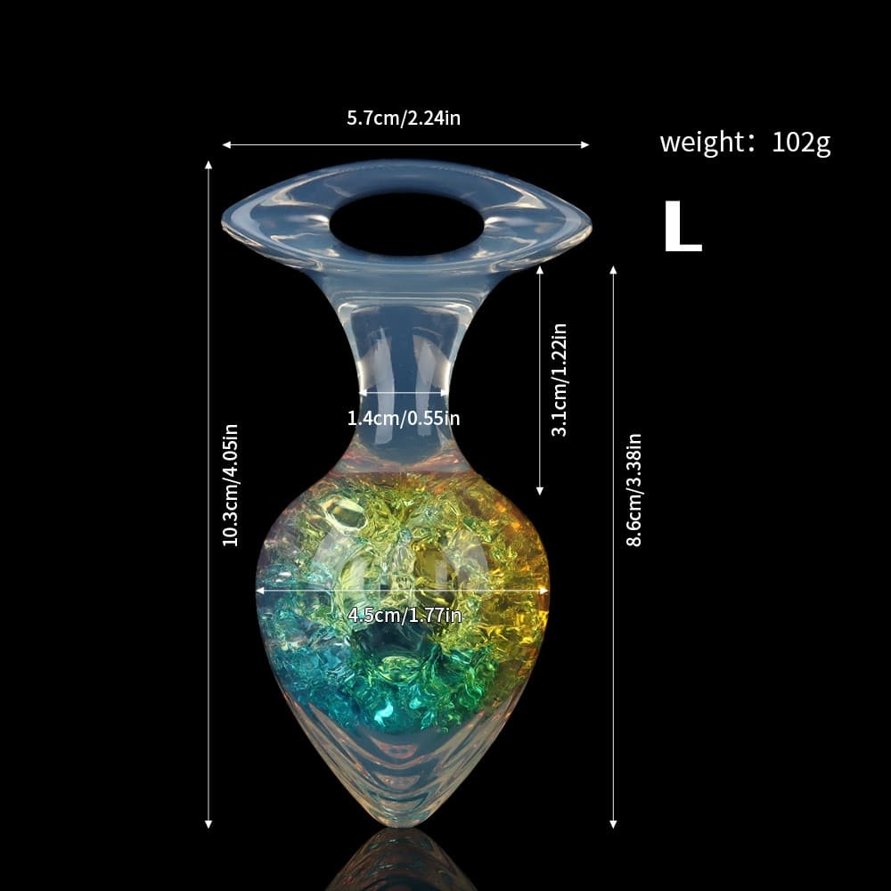 爱心クリスタルアナルプラグ 9色展開、3サイズ展開