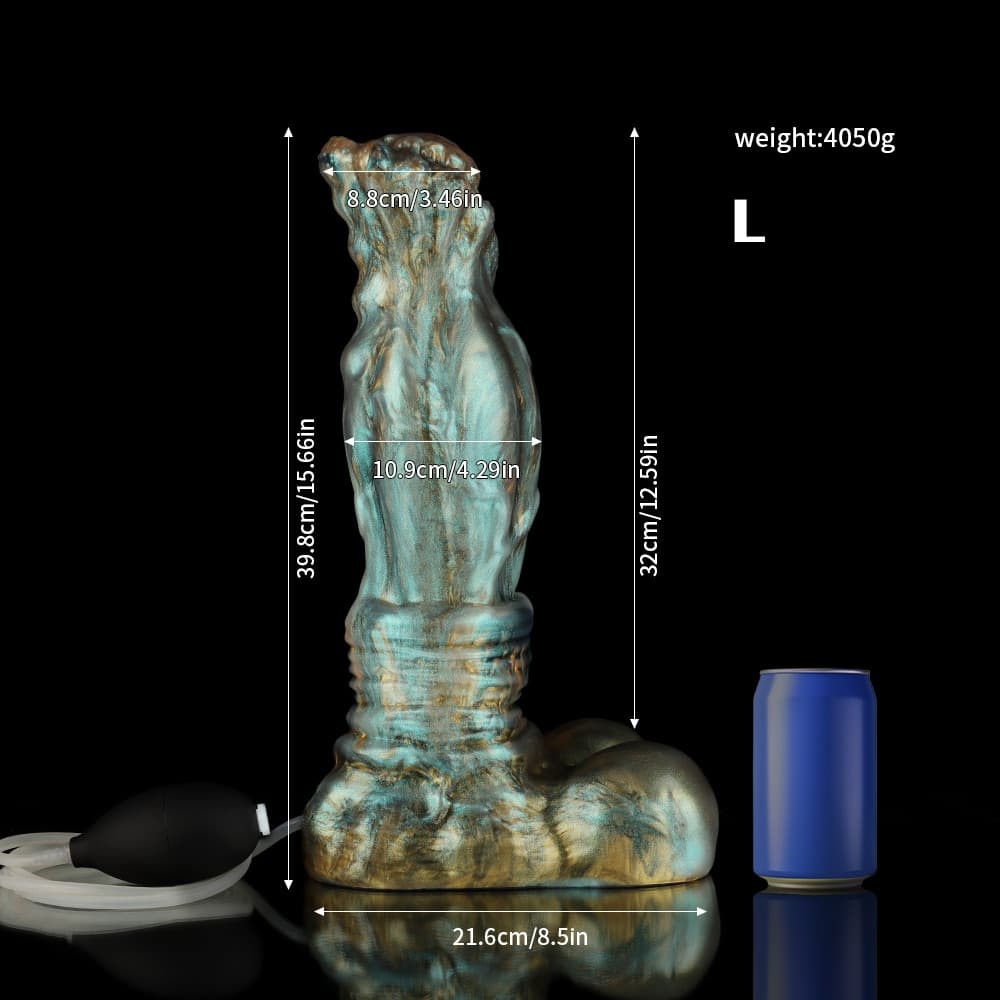 青と金のグラデ「青鸾」風射精ディルド