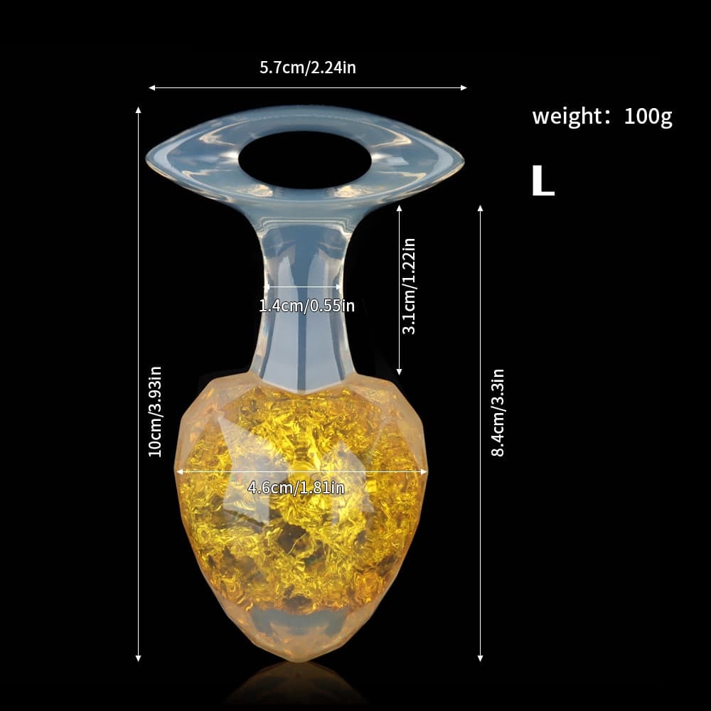 ダイヤモンド型クリスタルアナルプラグ 9色、3サイズ