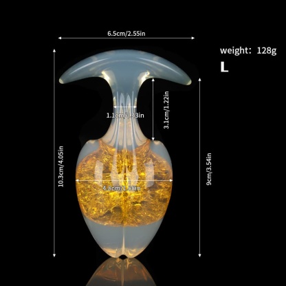 もやし型クリスタルアナルプラグ 9色、3サイズ